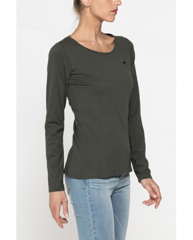 T-SHIRT GIROCOLLO MANICA LUNGA IN COTONE