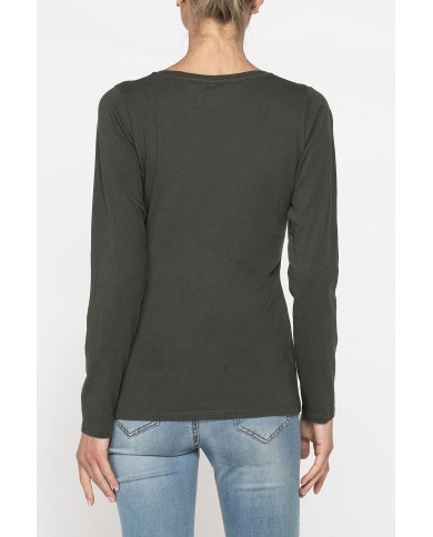 T-SHIRT GIROCOLLO MANICA LUNGA IN COTONE