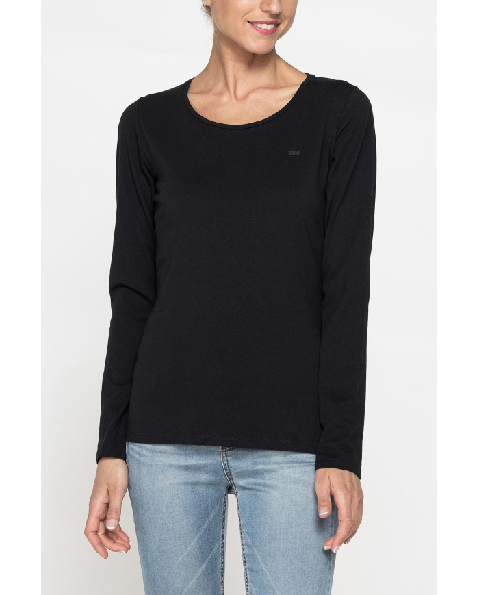 T-SHIRT GIROCOLLO MANICA LUNGA IN COTONE