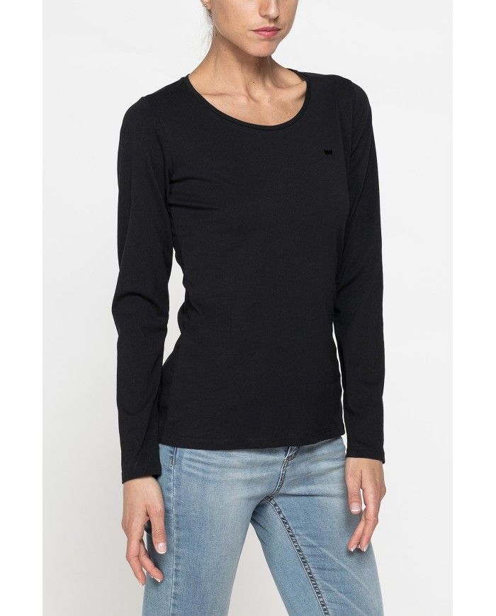 T-SHIRT GIROCOLLO MANICA LUNGA IN COTONE