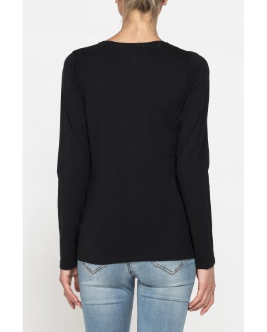 T-SHIRT GIROCOLLO MANICA LUNGA IN COTONE