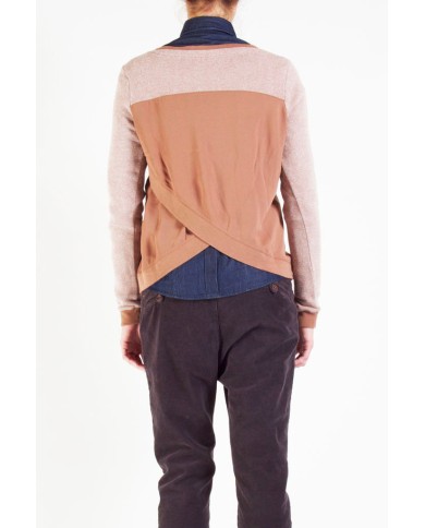 FELPA CON DIETRO IN TESS.CHIFFON