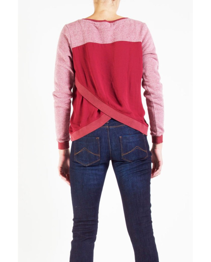 FELPA CON DIETRO IN TESS.CHIFFON