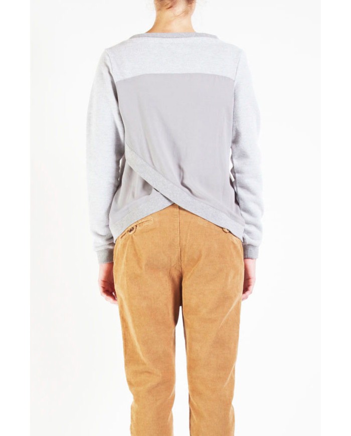 FELPA CON DIETRO IN TESS.CHIFFON