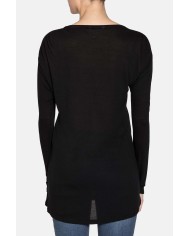 MAXI T-SHIRT SCOLLO A V IN VISCOSA. Vestibilità regolare.