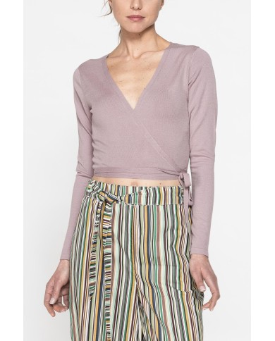 MAGLIA CROP INCROCIATA