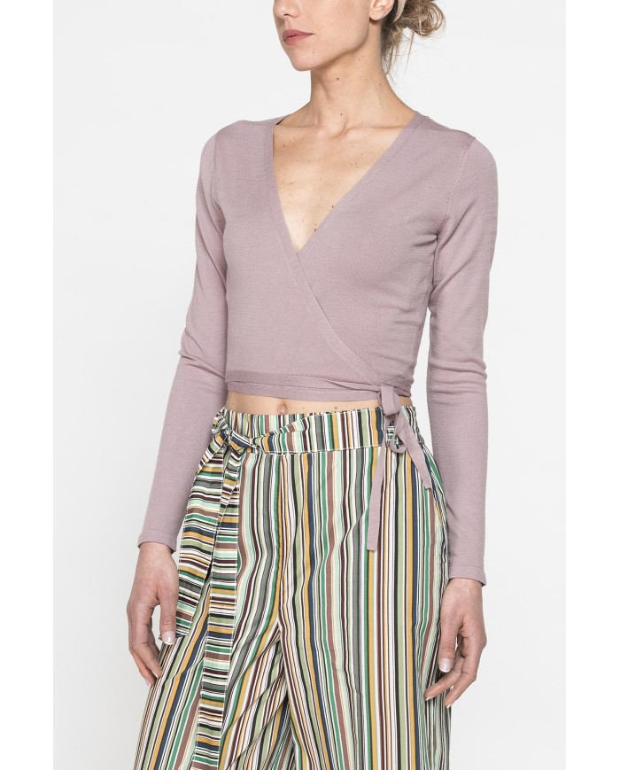 MAGLIA CROP INCROCIATA