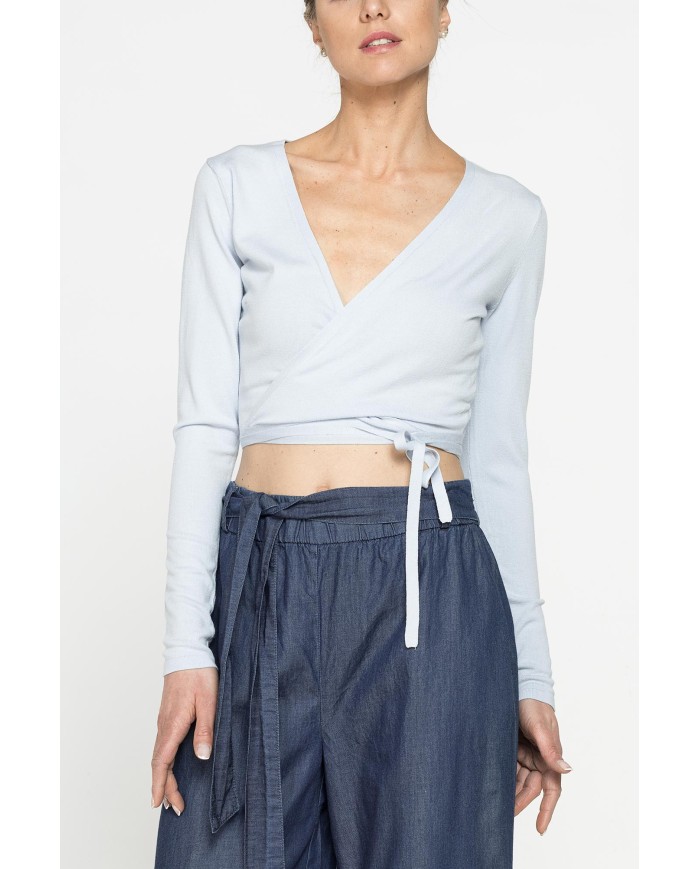 MAGLIA CROP INCROCIATA