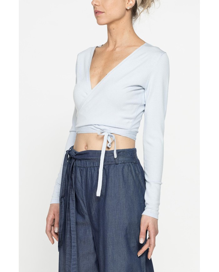 MAGLIA CROP INCROCIATA