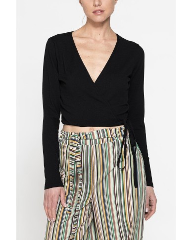 MAGLIA CROP INCROCIATA