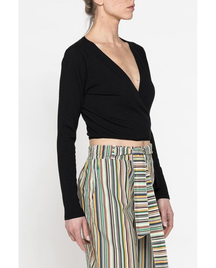 MAGLIA CROP INCROCIATA