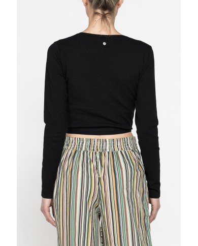 MAGLIA CROP INCROCIATA