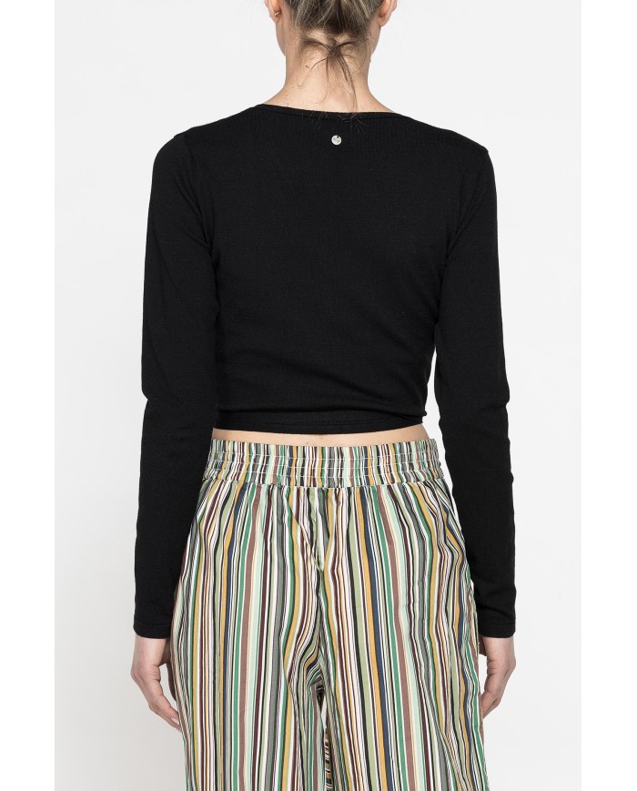 MAGLIA CROP INCROCIATA