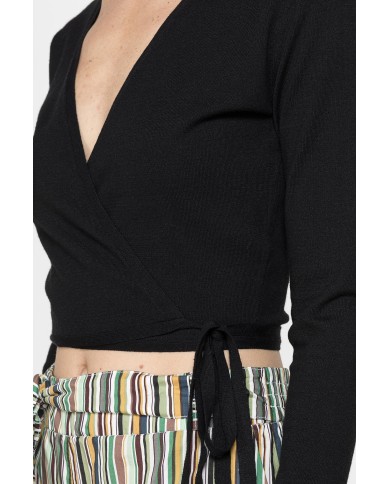 MAGLIA CROP INCROCIATA