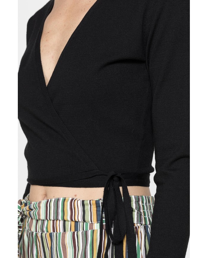 MAGLIA CROP INCROCIATA