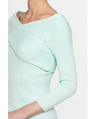 MAGLIA SLIM FIT IN COSTINA CON COLLO INCROCIATO