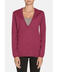 MAGLIA COLLO V IN MISTO LANA. Vestibilità regolare.