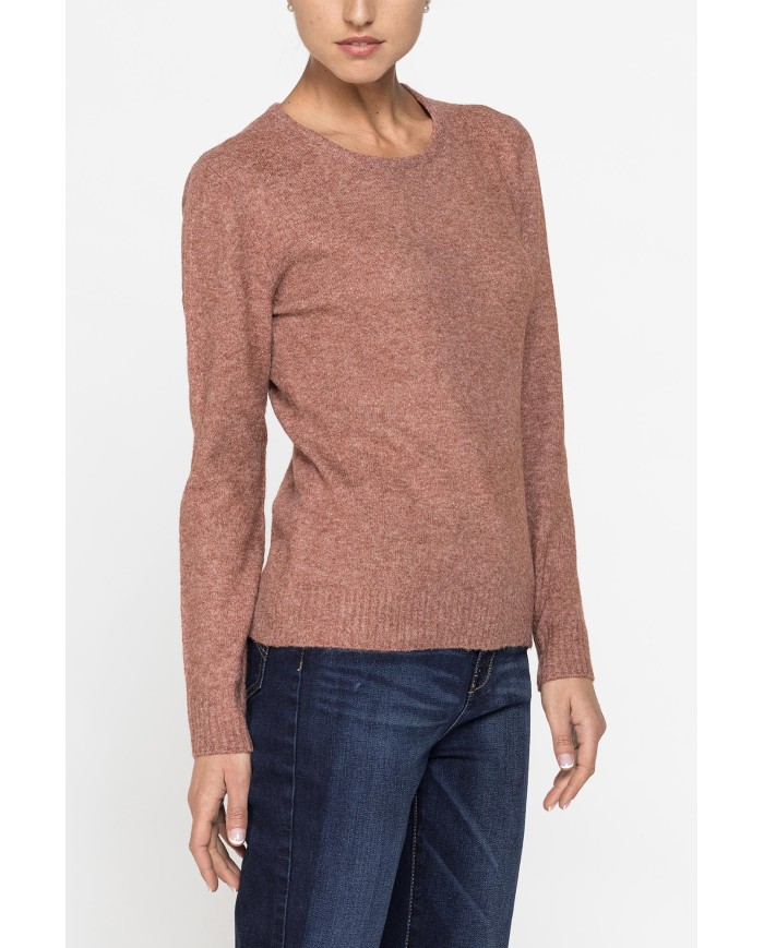 PULLOVER BASICO GIROCOLLO CON FILATO RICICLATO