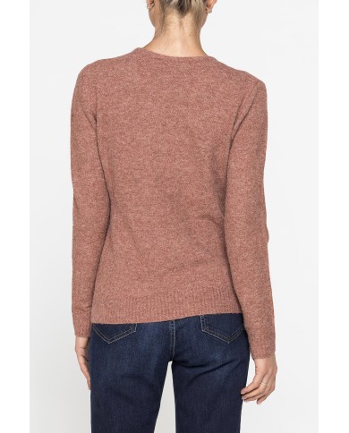 PULLOVER BASICO GIROCOLLO CON FILATO RICICLATO