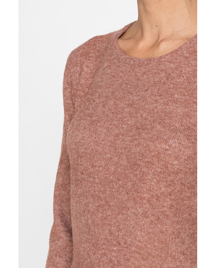 PULLOVER BASICO GIROCOLLO CON FILATO RICICLATO