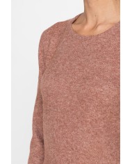 PULLOVER BASICO GIROCOLLO CON FILATO RICICLATO