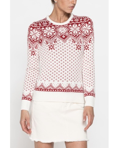 MAGLIONE JACQUARD CON MOTIVO NATALIZIO IN FILATO MISTO LANA