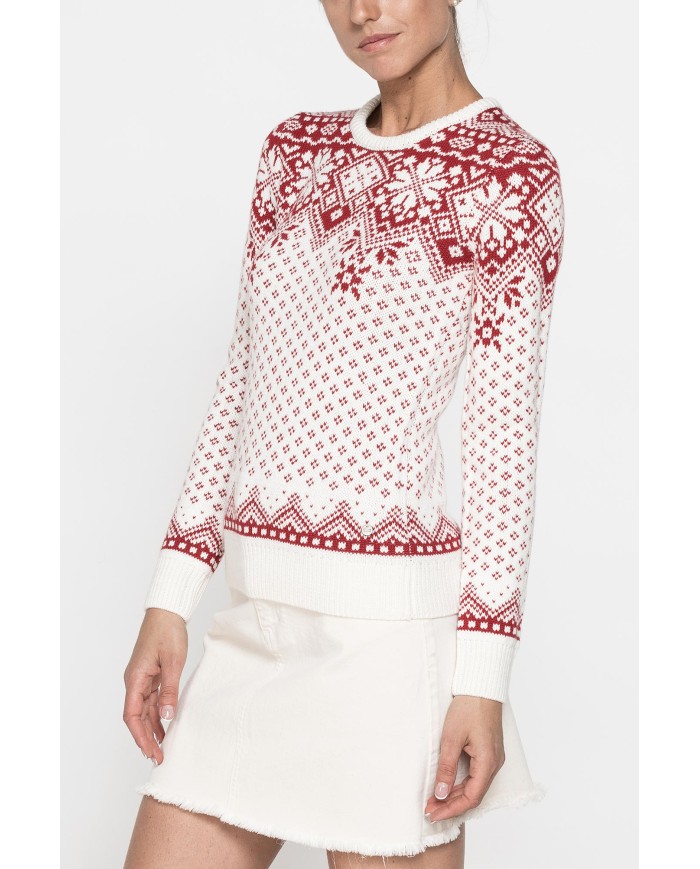 MAGLIONE JACQUARD CON MOTIVO NATALIZIO IN FILATO MISTO LANA