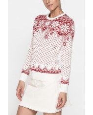 MAGLIONE JACQUARD CON MOTIVO NATALIZIO IN FILATO MISTO LANA