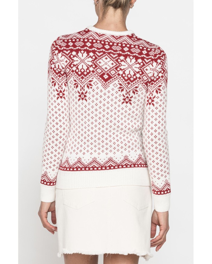 MAGLIONE JACQUARD CON MOTIVO NATALIZIO IN FILATO MISTO LANA