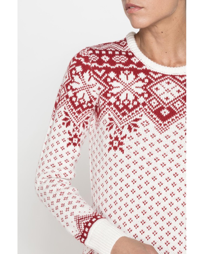 MAGLIONE JACQUARD CON MOTIVO NATALIZIO IN FILATO MISTO LANA
