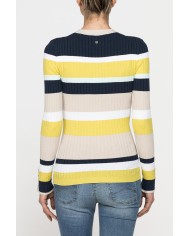 MAGLIA GIROCOLLO SLIM FIT IN COSTINA A RIGHE