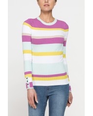 MAGLIA GIROCOLLO SLIM FIT IN COSTINA A RIGHE