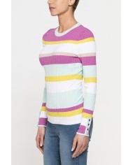 MAGLIA GIROCOLLO SLIM FIT IN COSTINA A RIGHE