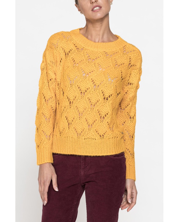 MAGLIA GIROCOLLO CON LAVORAZIONE