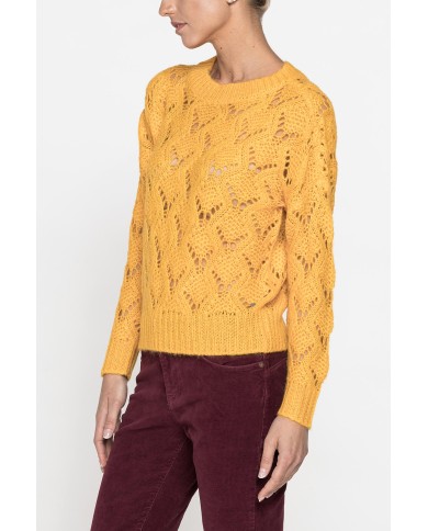 MAGLIA GIROCOLLO CON LAVORAZIONE