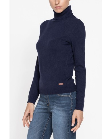 MAGLIA COLLO ALTO IN MISTO CASHMERE