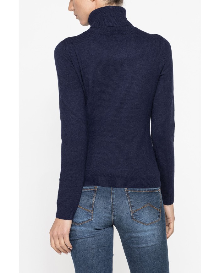 MAGLIA COLLO ALTO IN MISTO CASHMERE