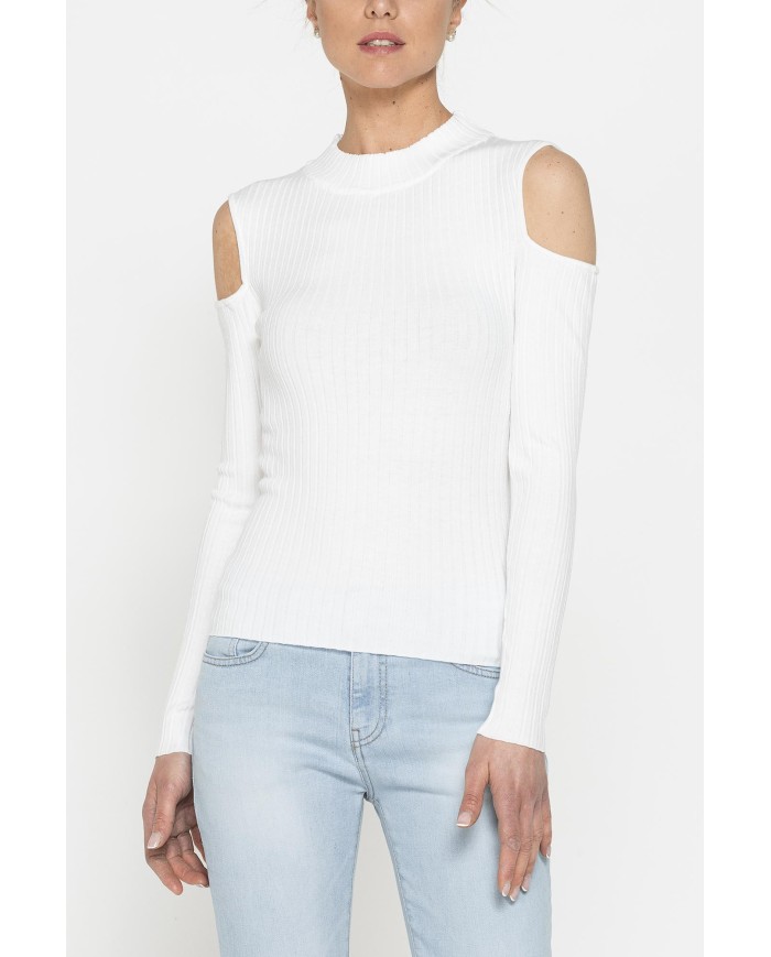 LUPETTO IN COSTINE CON DETTAGLIO  OBLÒ SULLA SPALLA