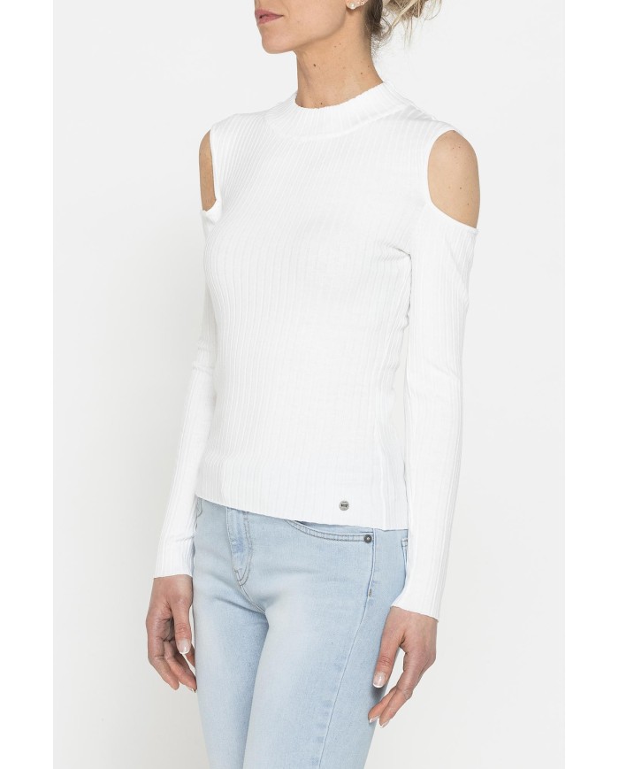 LUPETTO IN COSTINE CON DETTAGLIO  OBLÒ SULLA SPALLA