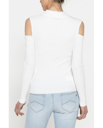 LUPETTO IN COSTINE CON DETTAGLIO  OBLÒ SULLA SPALLA