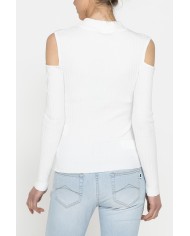 LUPETTO IN COSTINE CON DETTAGLIO  OBLÒ SULLA SPALLA