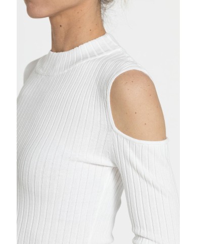 LUPETTO IN COSTINE CON DETTAGLIO  OBLÒ SULLA SPALLA