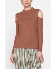 LUPETTO IN COSTINE CON DETTAGLIO  OBLÒ SULLA SPALLA