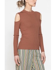 LUPETTO IN COSTINE CON DETTAGLIO  OBLÒ SULLA SPALLA