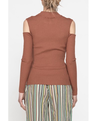 LUPETTO IN COSTINE CON DETTAGLIO  OBLÒ SULLA SPALLA