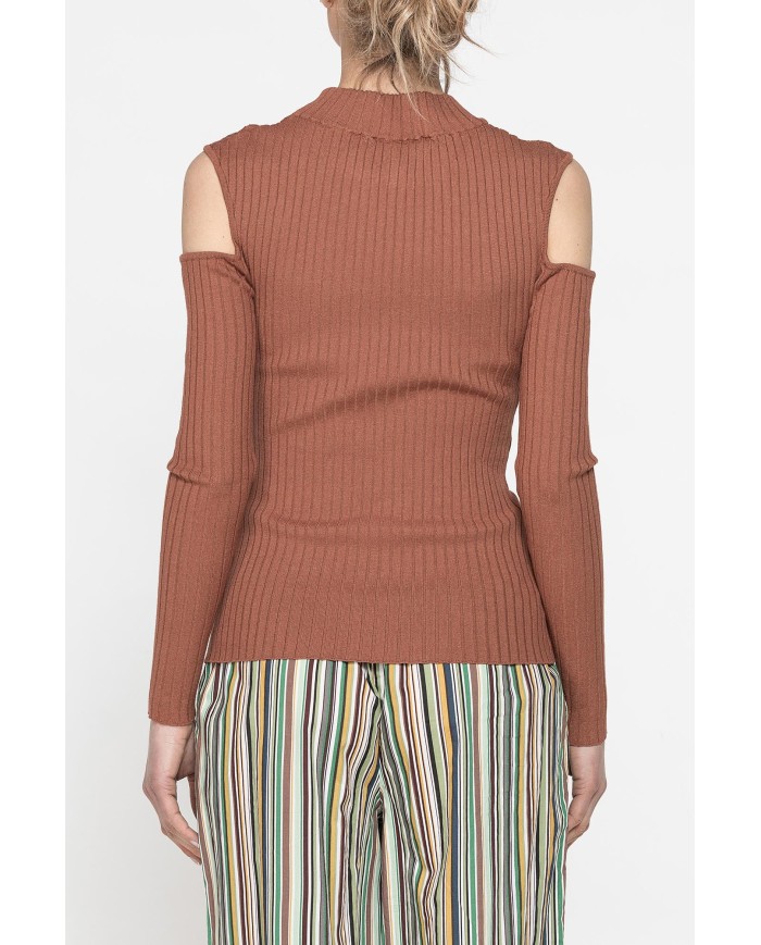 LUPETTO IN COSTINE CON DETTAGLIO  OBLÒ SULLA SPALLA