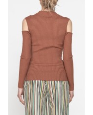 LUPETTO IN COSTINE CON DETTAGLIO  OBLÒ SULLA SPALLA