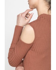 LUPETTO IN COSTINE CON DETTAGLIO  OBLÒ SULLA SPALLA