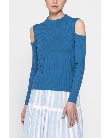 LUPETTO IN COSTINE CON DETTAGLIO  OBLÒ SULLA SPALLA