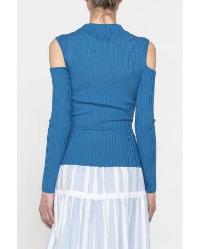 LUPETTO IN COSTINE CON DETTAGLIO  OBLÒ SULLA SPALLA